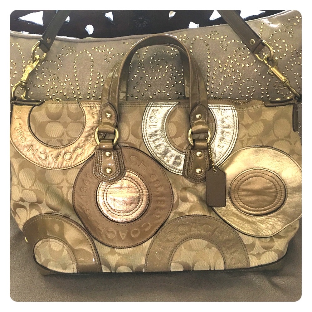 Coach Ashley patchwork leather satchel