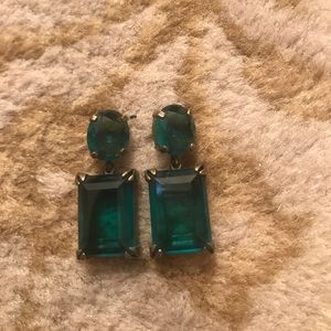 J. Crew Emerald Drop Earrings