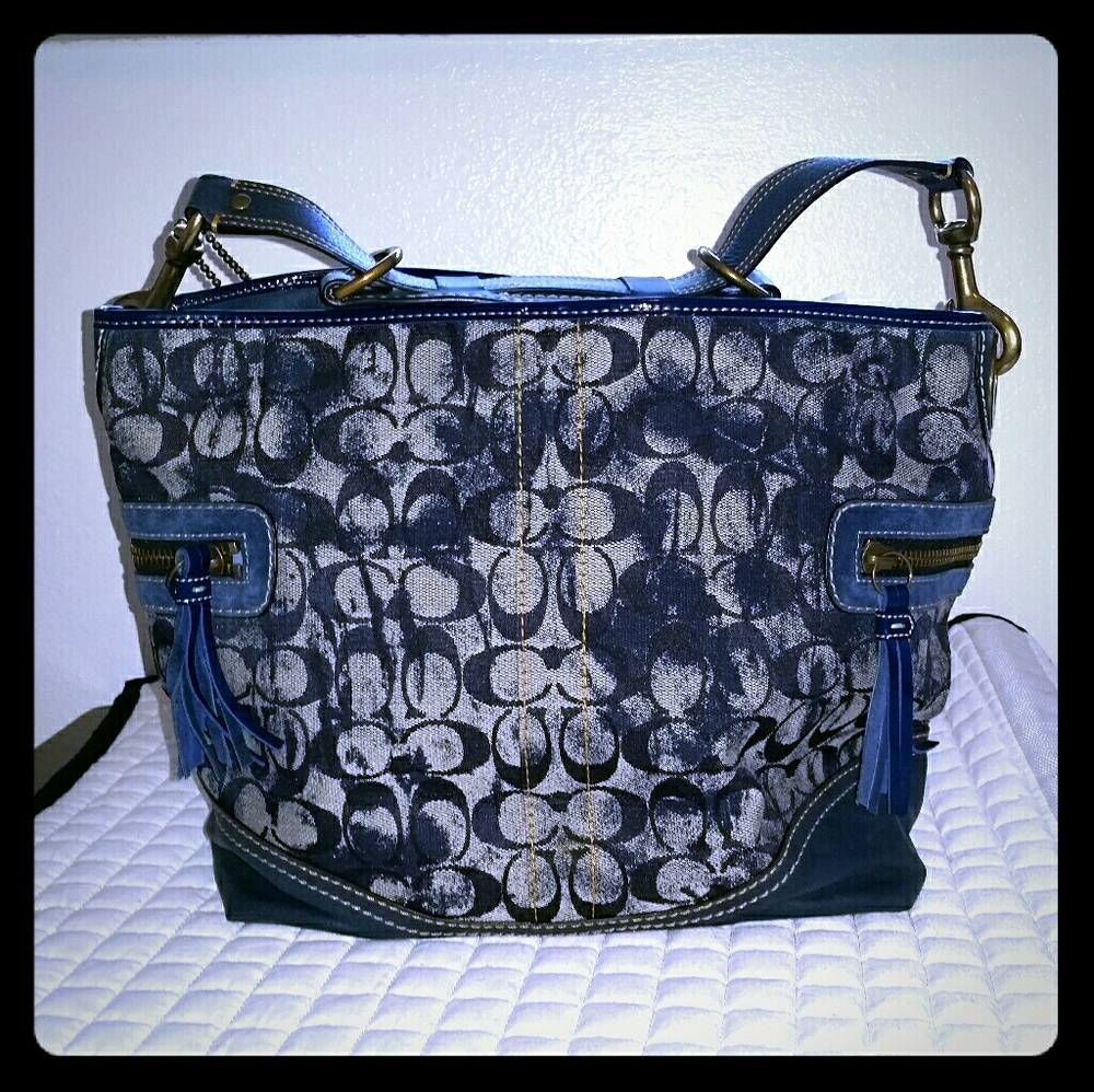Coach Navy Limited Edition Canvas Tie Dye Hobo