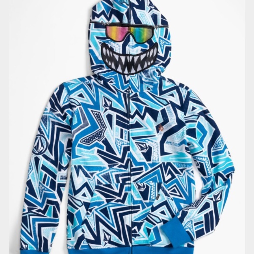 Volcom Boys Zip Up Mask Hoodie