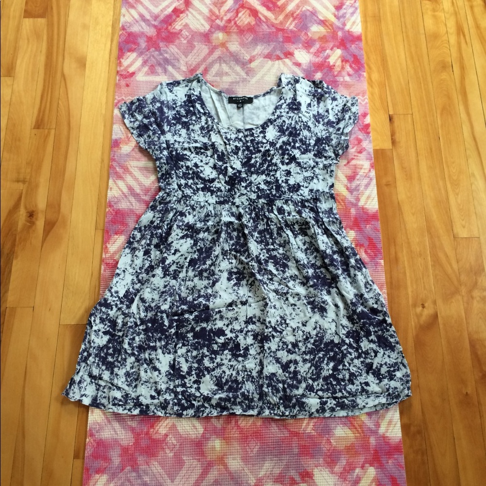 Blue and White Fit and Flare Dress