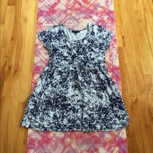 Blue and White Fit and Flare Dress