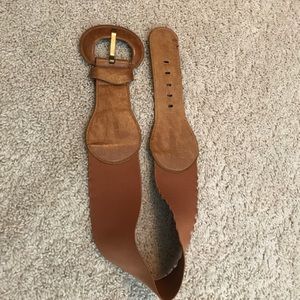 Thick Brown Faux Leather Belt