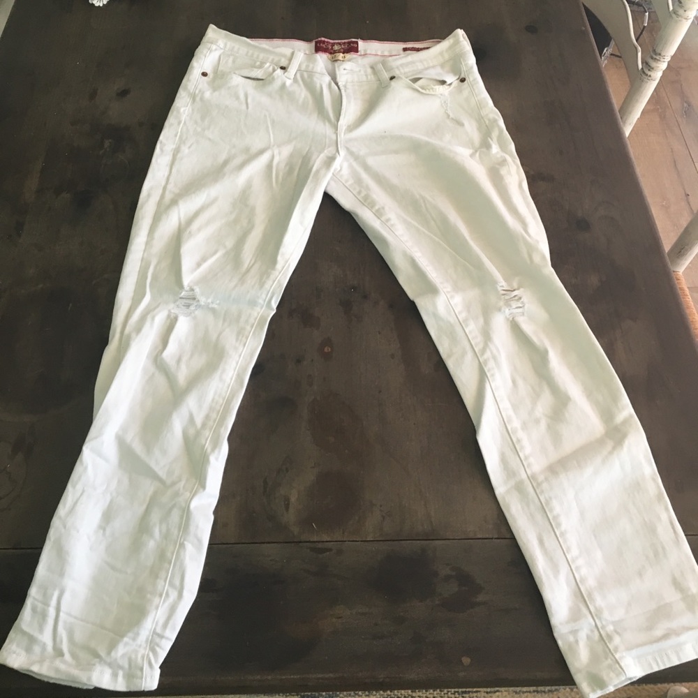 Lucky brand ripped white jeans