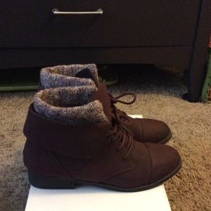 Plum colored booties
