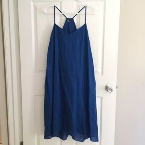 Gap Blue Linen Swing Midi