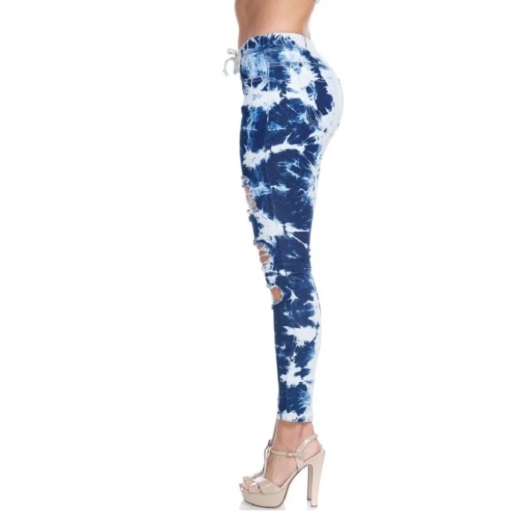  Plus Jogger Acid Ripped Skinny Stretch Jeans - Picture 4 of 8