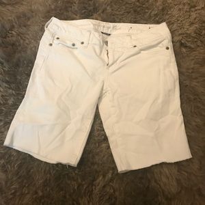 White jean shorts