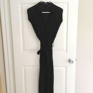 Zara Gauze Slouchy Fit Black Midi