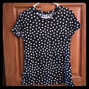 Old Navy small black and white polkadot shirt