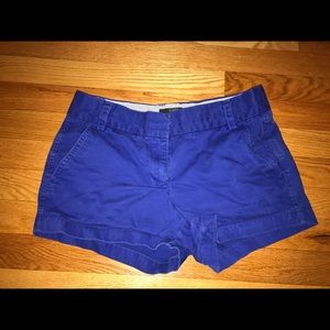 Electric blue J. Crew 3" chinos sz4