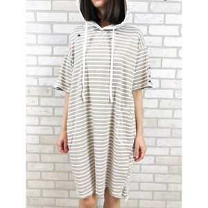 Distressed oversized hoodie dress