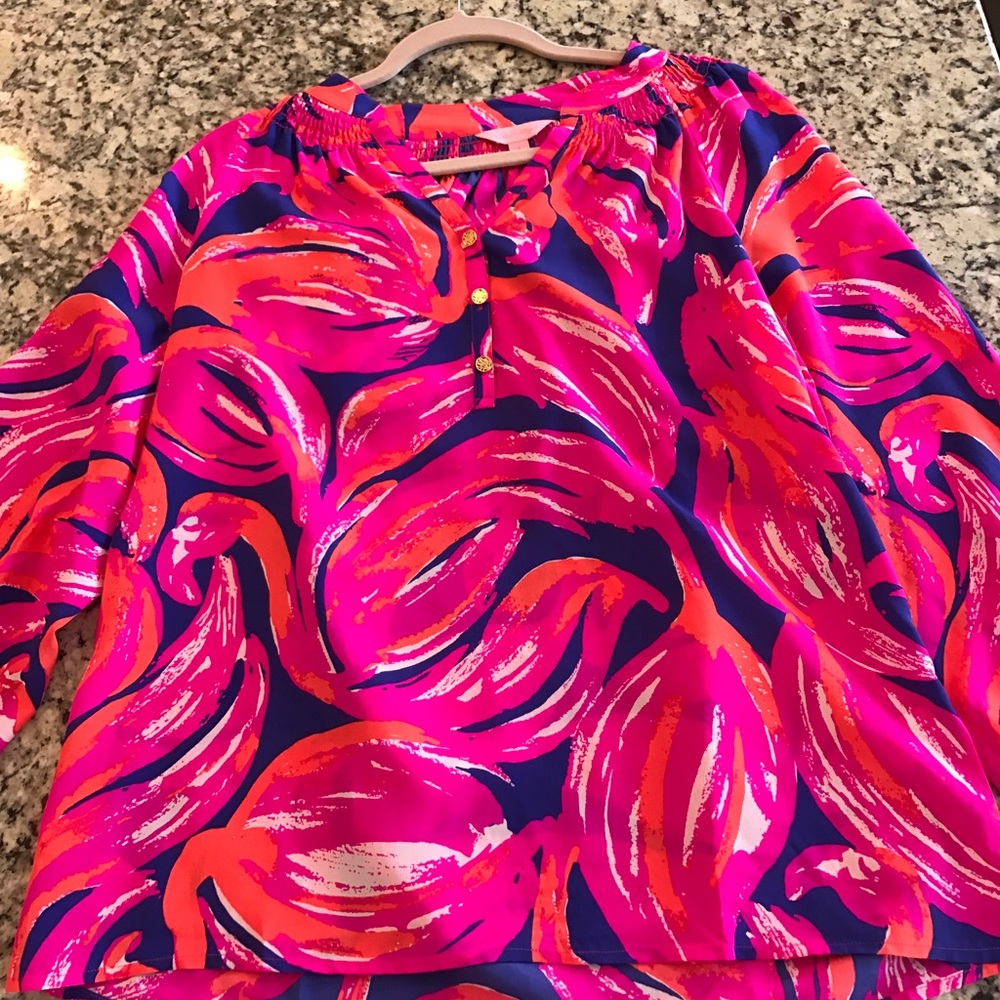 Lily Pulitzer silk Elsa top.
