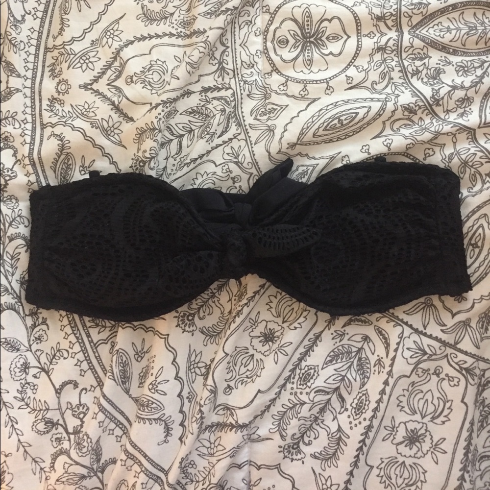 Garage crochet black strapless bikini