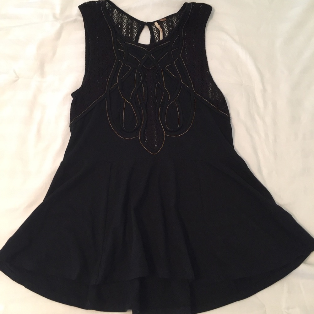 Free People Beaded Peplum Top