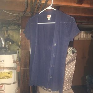 Mossimo Blue Button Up Sweater