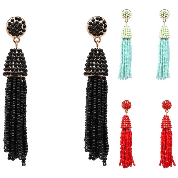 ⭐️ NEW⭐️ Beaded Drop Blogger Statement Earrings - Picture 2 of 8
