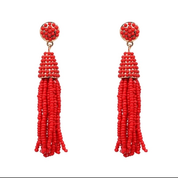 ⭐️ NEW⭐️ Beaded Drop Blogger Statement Earrings - Picture 4 of 8