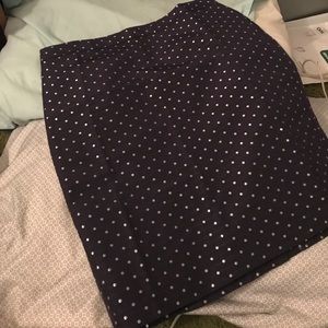 Blue Skirt with Silver Dots