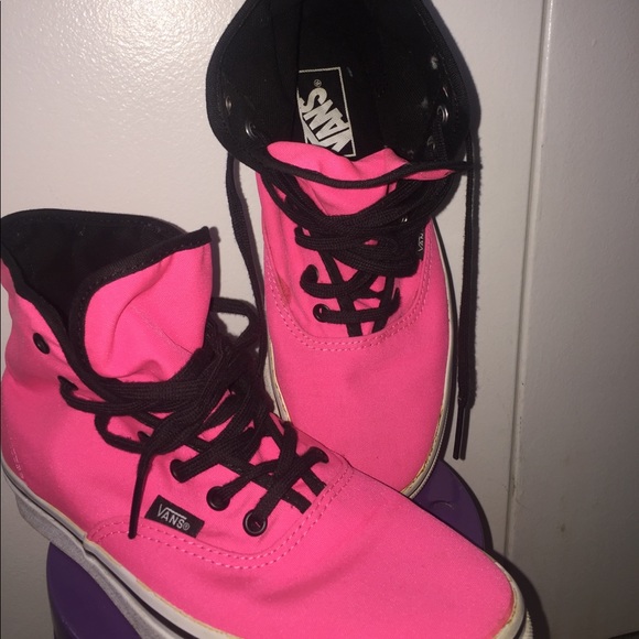 Vans Shoes - Neon Pink high top Vans