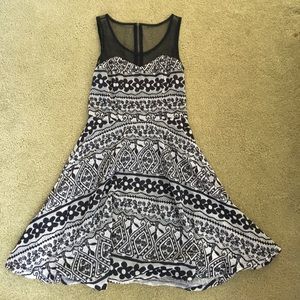 Black and white semi sheet skater dress