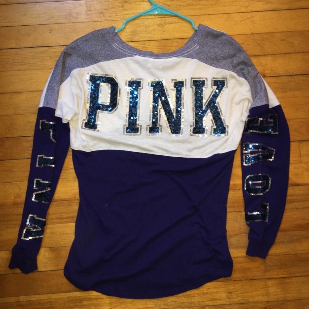 VS PINK sequin v-neck shirt