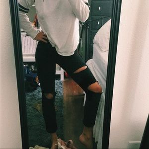 GAP black ripped skinny jeans