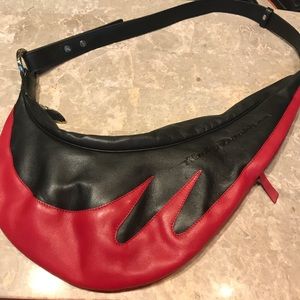 Harley Davidson Leather Bag with Red Flame