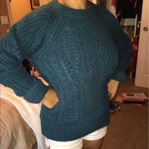Teal knit sweater forever 21