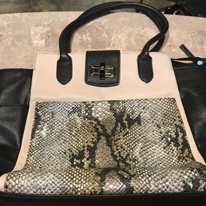 Neutral/Snake Print Tote Bag