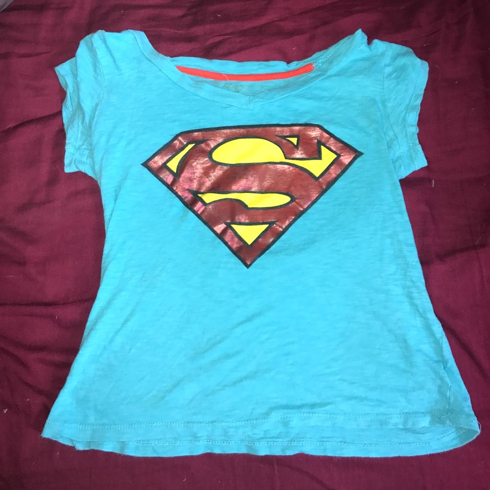 Blue super man logo shirt
