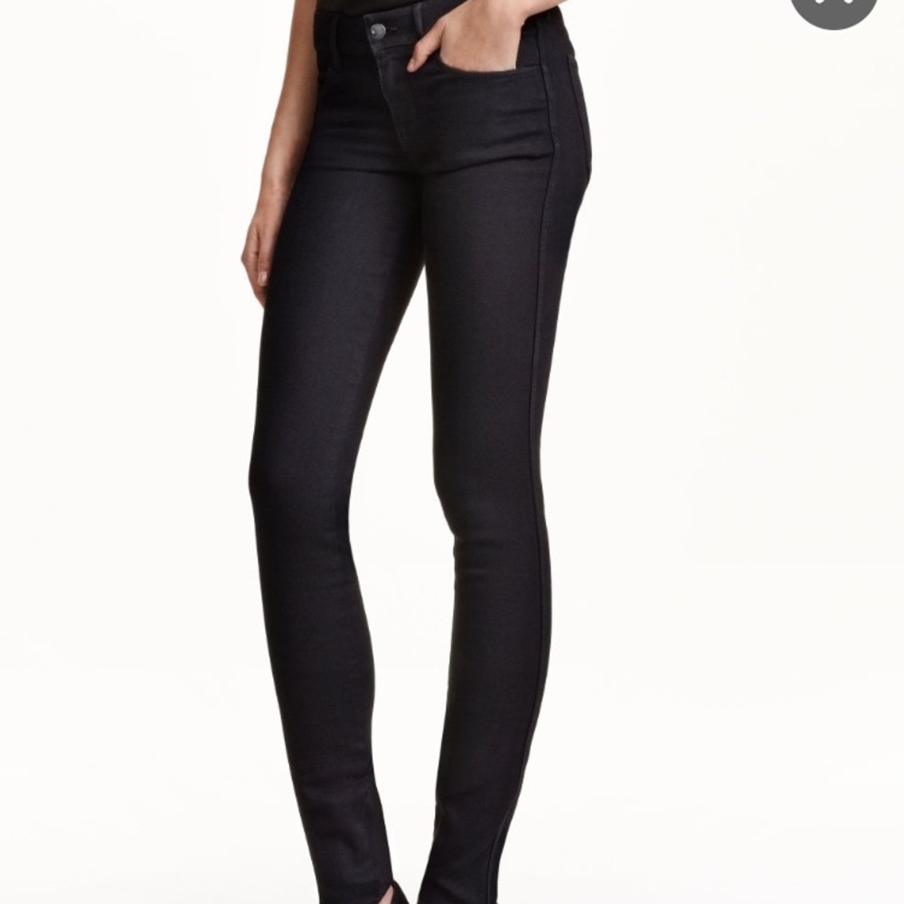 Black hm skinny mid rise jeans - Picture 1 of 4