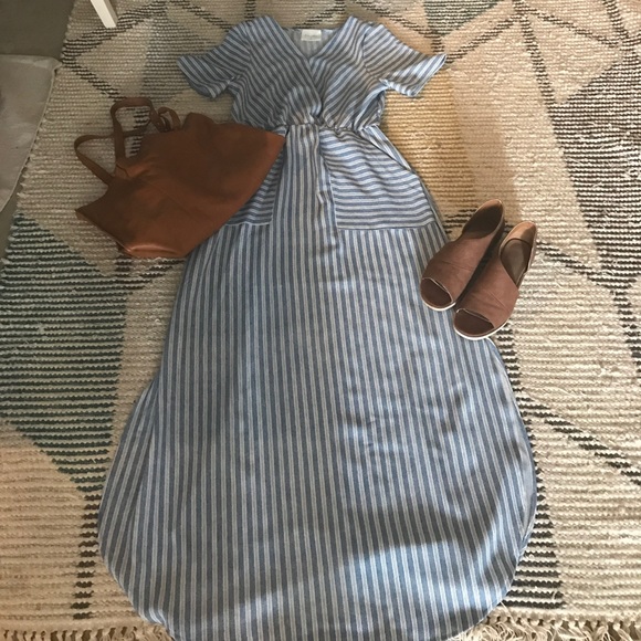 Clad and cloth or Roolee striped maxi dress - Picture 2 of 3