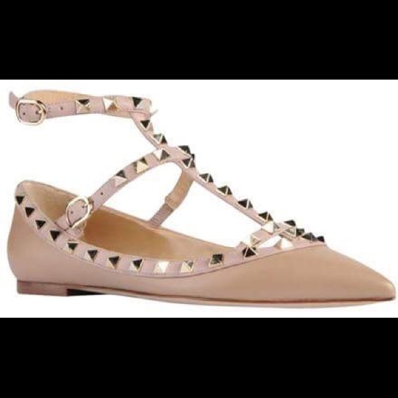 ✨VALENTINO✨ Beige Garavani Rockstud Flats - Picture 5 of 5
