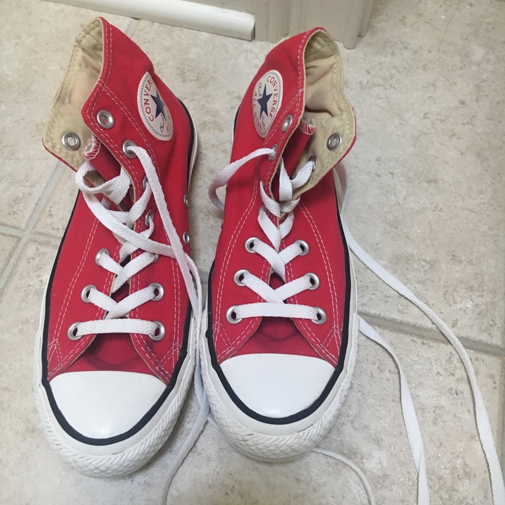 Raspberry-colored Converse