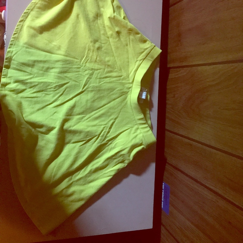 Neon yellow circle skirt
