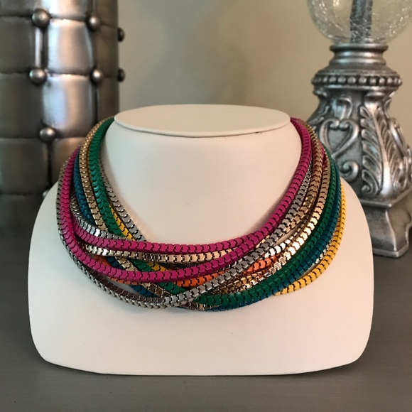 Boutique Jewelry - Rainbow Mesh Colorful Necklace