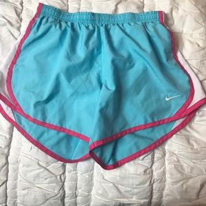 kids blue and pink Nike shorts