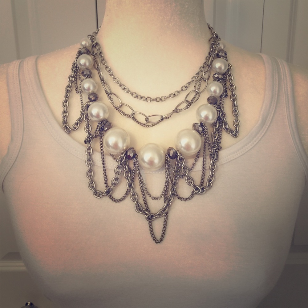 Statement Necklace with Pearls