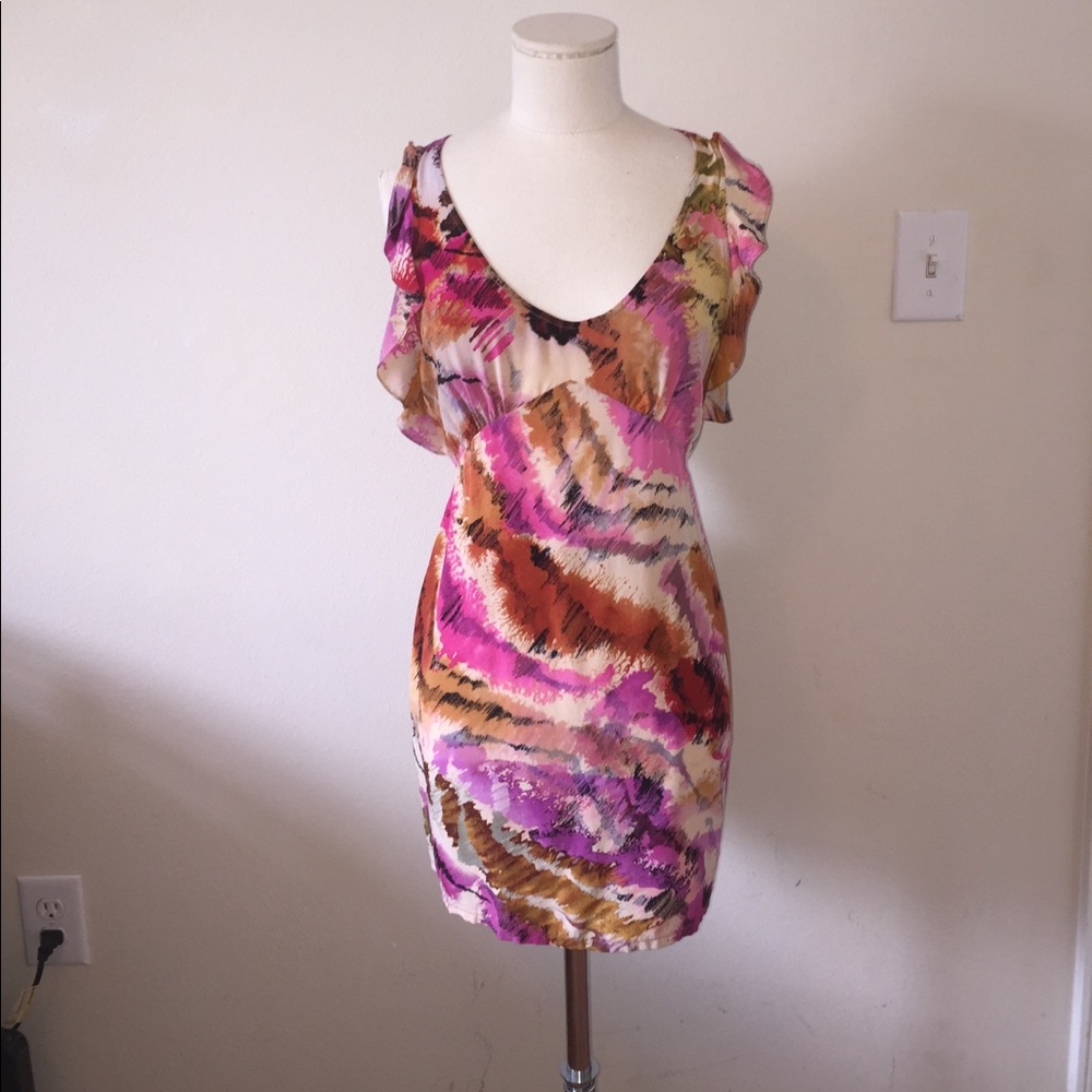 Ali Ro pink and orange print dress