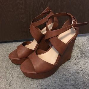 Never worn Tan wedges
