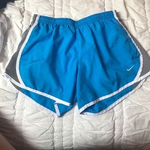 kid blue and gray Nike shorts