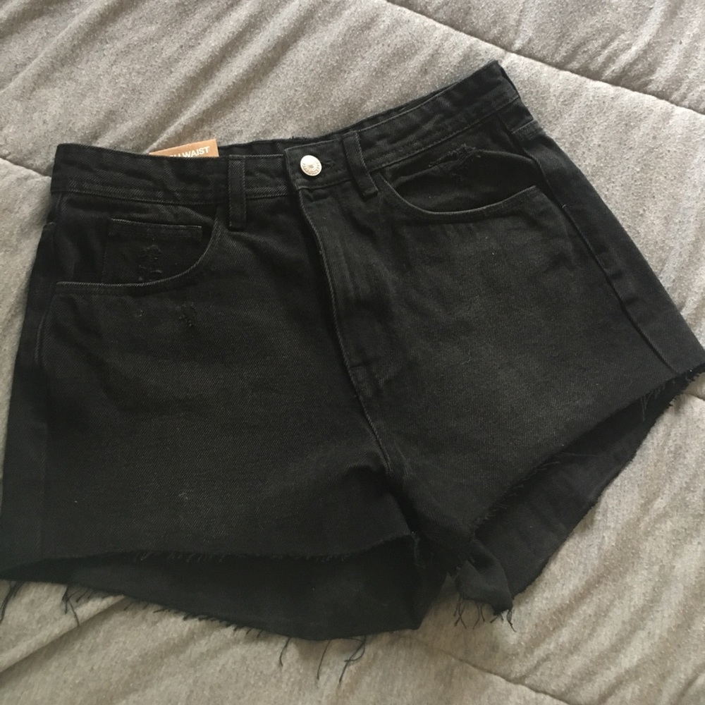 Washed Denim Shorts