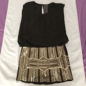 Cute night out green and gold dress