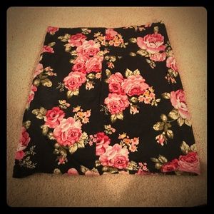 Floral bodycon skirt