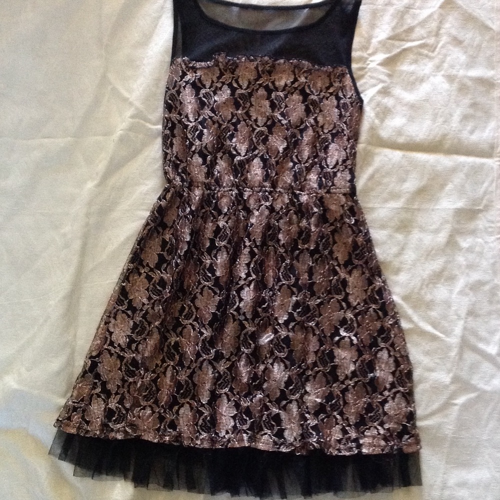Formal copper thread embroidered dress