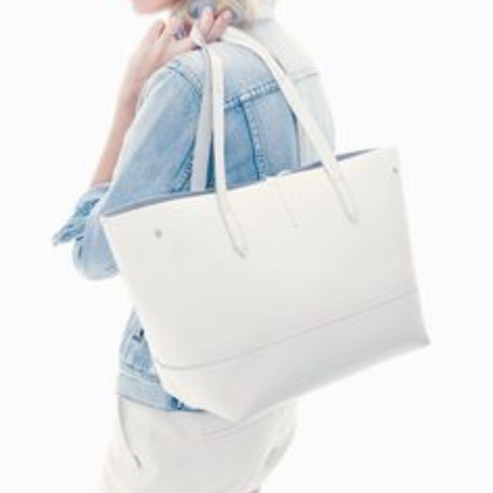 NWT J. Crew Uptown White Leather Tote