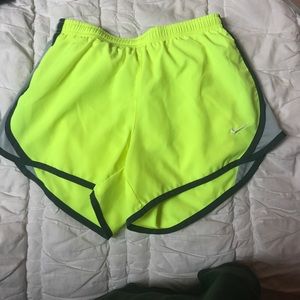 Neon yellow kids Nike shorts