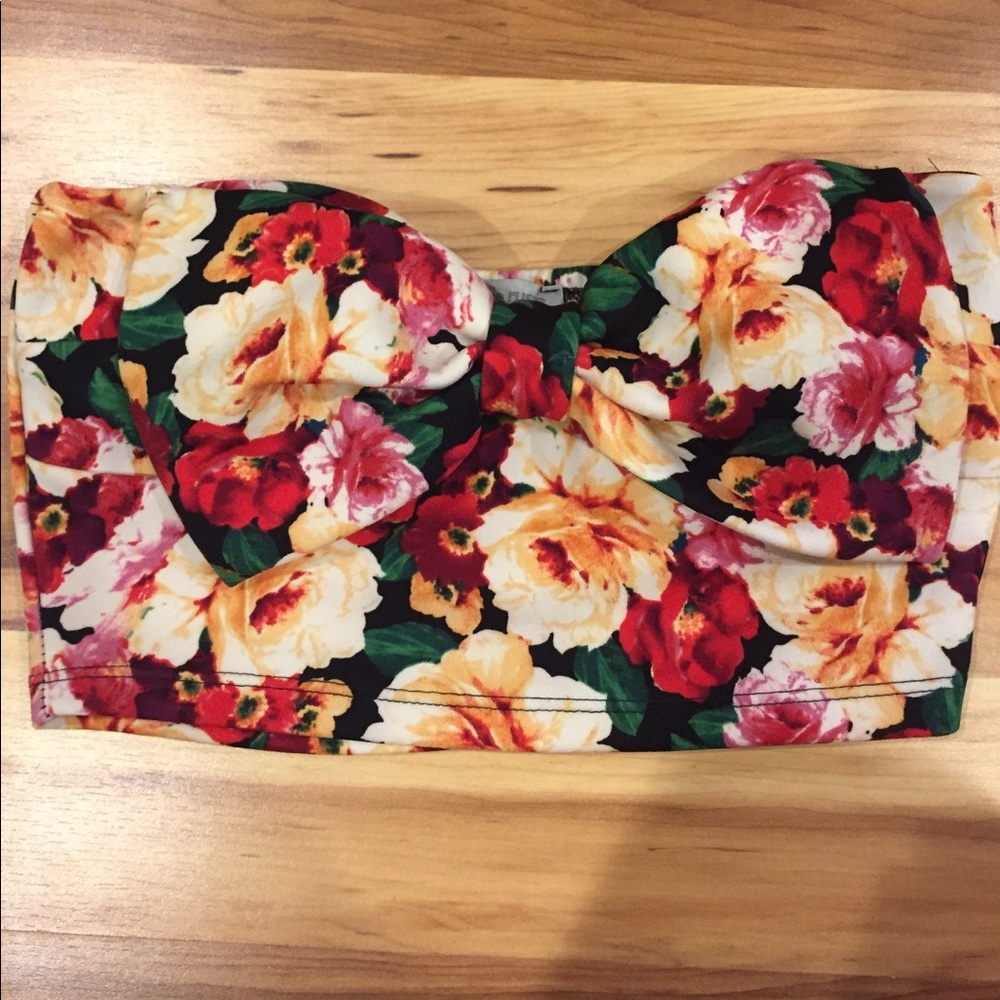 Floral cropped tube top - Picture 2 of 2