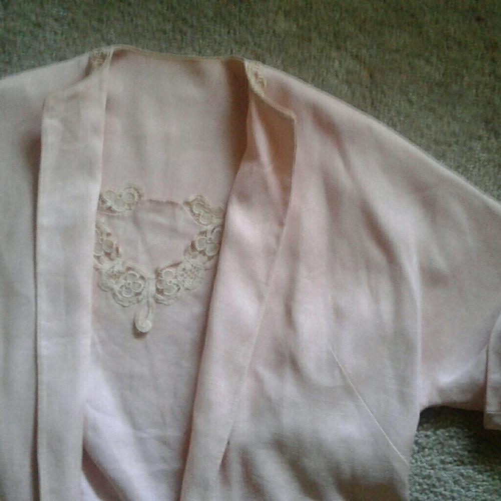 Stunning 50s Pink Linen Wiggle Dress w Dolman Coat